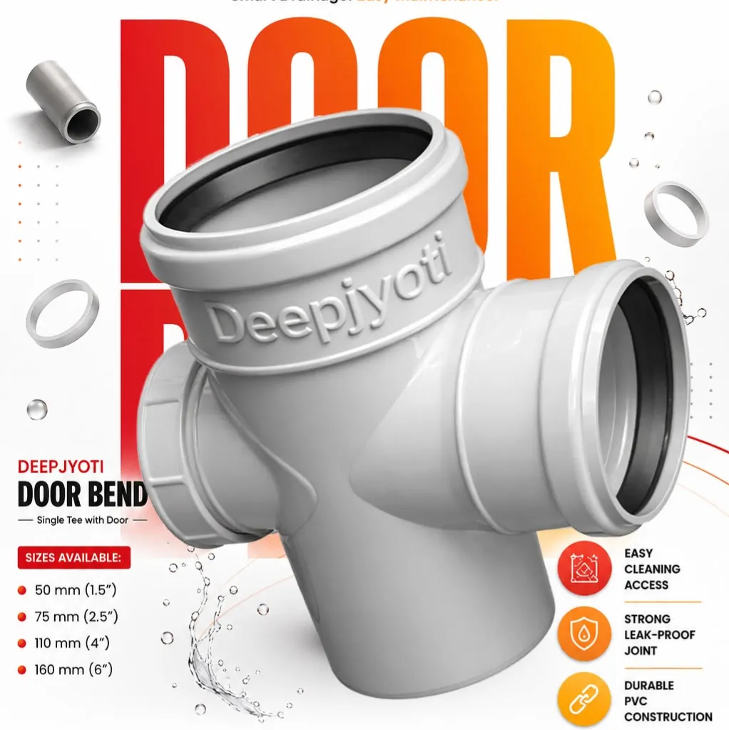 Door Tee available in all sizes | DeepJyoti PVC Fittings for drainage solution.