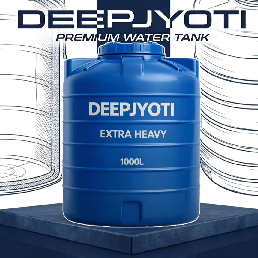 1000 Litre 2 layer Blue Color Water Tank DeepJyoti – Built for Strength and Long-Lasting Performance!