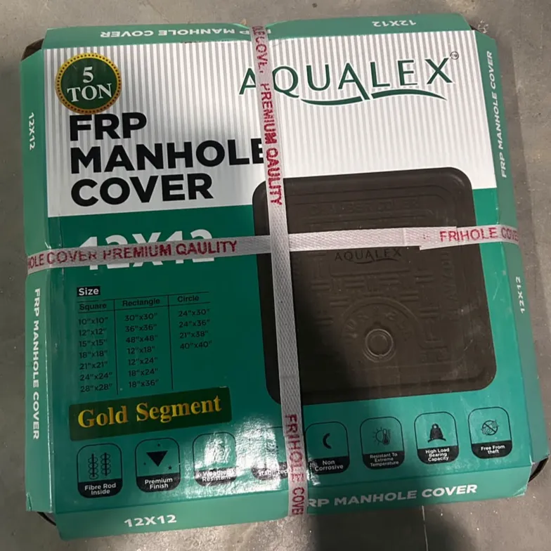 FRP Manhole Cover 12*12 – High Strength, Lightweight, Corrosion-Resistant, Durable Fiberglass Reinforced Plastic Cover