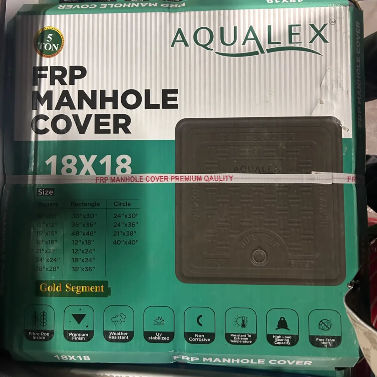 FRP Manhole Cover 18*18 – High Strength, Lightweight, Corrosion-Resistant, Durable Fiberglass Reinforced Plastic Cover
